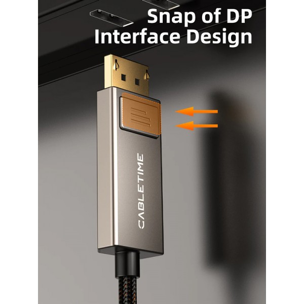CABLETIME καλώδιο USB-C σε DisplayPort CT-CBD8K, 8K/60Hz, 2m, μαύρο - Σύγκριση Προϊόντων