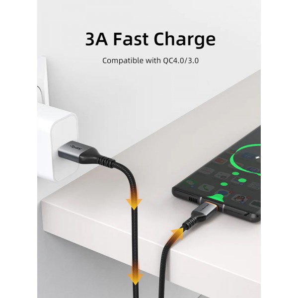 CABLETIME καλώδιο USB-C σε USB CT-AMCMG1, 3A, 5Gbps, 1m, μαύρο - CABLETIME