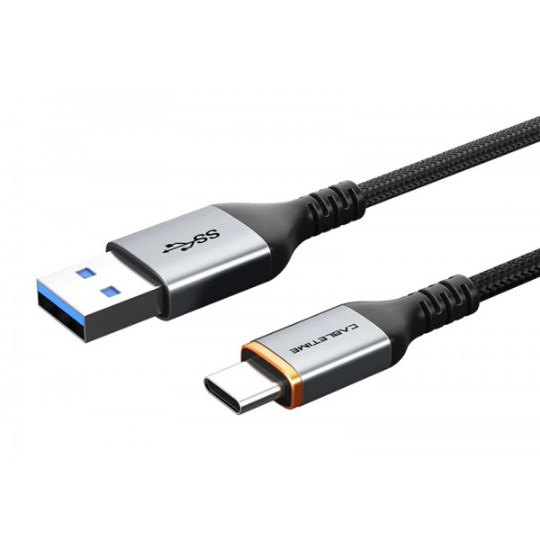 CABLETIME καλώδιο USB-C σε USB CT-AMCMG1, 3A, 5Gbps, 1m, μαύρο - CABLETIME