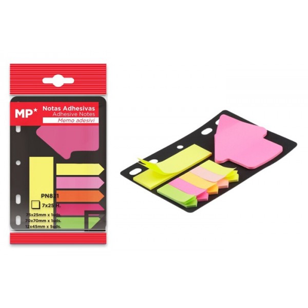 MP αυτοκόλλητα χαρτάκια σημειώσεων PN821 75x75mm, 7x 25τμχ, χρωματιστά - Γραφική Ύλη