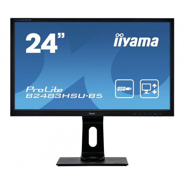 IIYAMA used Οθόνη B2483HSU LED, 24" 1920x1080, VGA/HDMI/DisplayPort, GA - Νέα & Ref PC