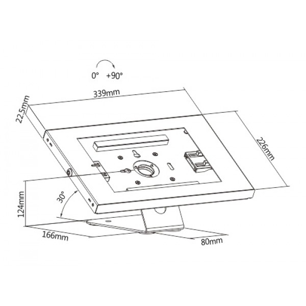 BRATECK επιτραπέζια βάση tablet PAD34-02, αντικλεπτική, 9.7-11", λευκή