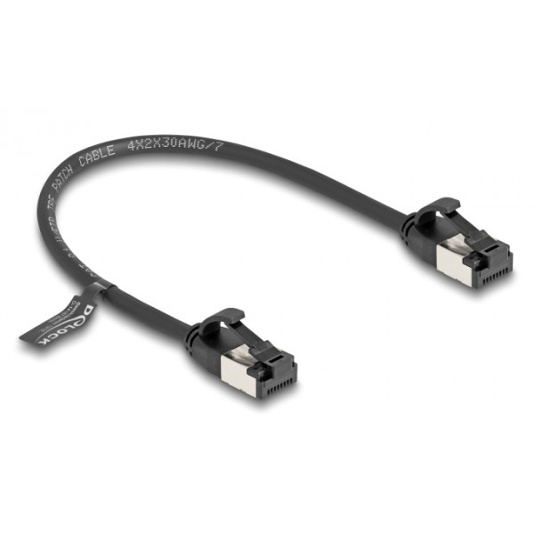 DELOCK καλώδιο δικτύου 80181, CAT 8.1 U/FTP, 40Gbps, 0.25m, μαύρο - Δίκτυο