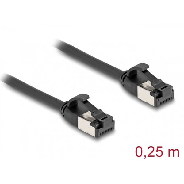 DELOCK καλώδιο δικτύου 80181, CAT 8.1 U/FTP, 40Gbps, 0.25m, μαύρο - Δίκτυο