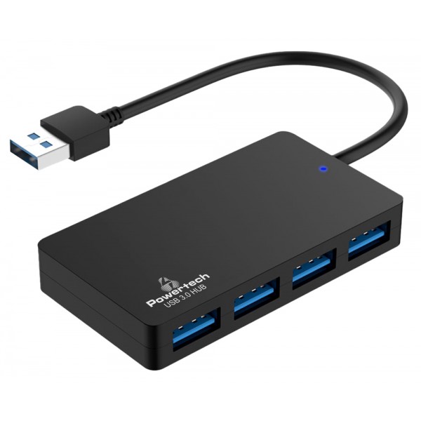 POWERTECH USB hub PT-1145, 4x θυρών, 5Gbps, USB σύνδεση, μαύρο - Συνοδευτικά PC