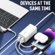 LDNIO σταθμός φόρτισης A4610C, 2x USB-C & 2x USB, 65W, PD/QC, λευκός