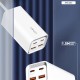 LDNIO σταθμός φόρτισης A4610C, 2x USB-C & 2x USB, 65W, PD/QC, λευκός