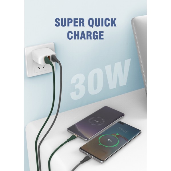 LDNIO καλώδιο micro USB σε USB LS691, 30W, 1m, γκρι - LDNIO