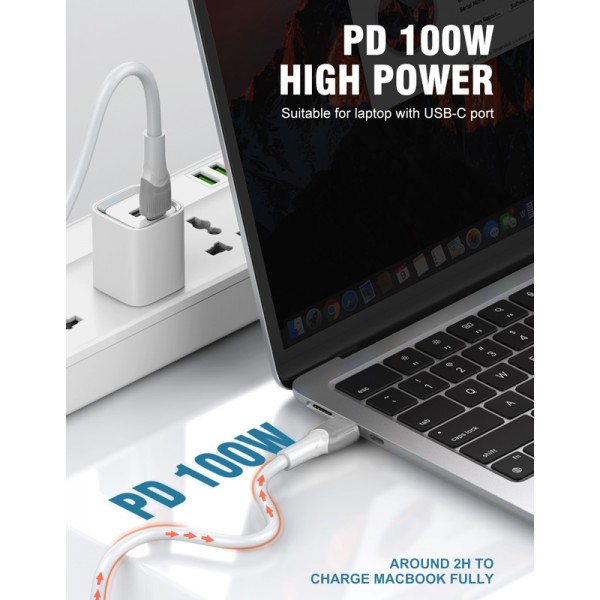 LDNIO καλώδιο USB-C σε USB-C LC601C, 100W PD, 1m, γκρι - LDNIO