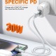 LDNIO καλώδιο Lightning σε USB-C LC602I, 30W PD, 2m, γκρι
