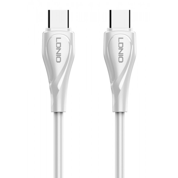 LDNIO καλώδιο USB-C σε USB-C LC611C, 65W PD, 1m, λευκό - LDNIO