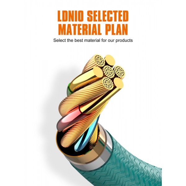 LDNIO καλώδιο USB-C σε USB-C LC631C, 65W PD, 1m, γκρι