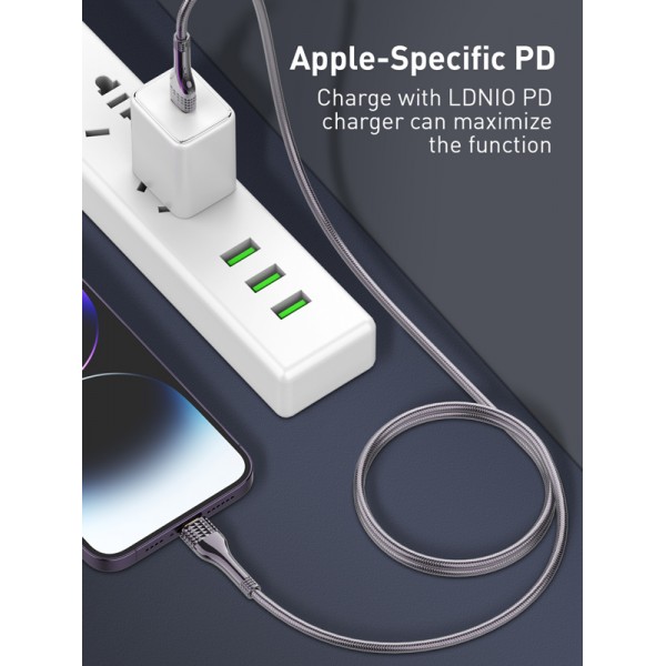 LDNIO καλώδιο Lightning σε USB-C LC651I, 30W, 1m, χρυσό - LDNIO