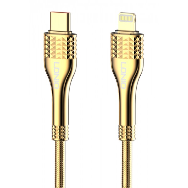 LDNIO καλώδιο Lightning σε USB-C LC651I, 30W, 1m, χρυσό - LDNIO