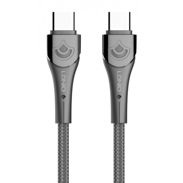 LDNIO καλώδιο USB-C σε USB-C LC861C, 65W PD, 1m, γκρι - LDNIO