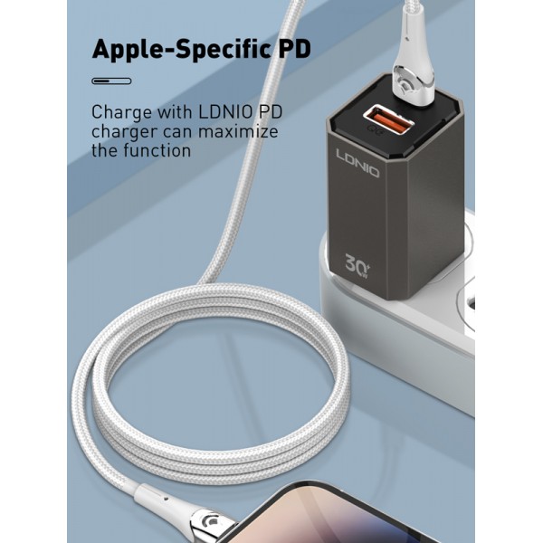 LDNIO καλώδιο Lightning σε USB-C LC861I, 30W PD, 1m, γκρι - LDNIO