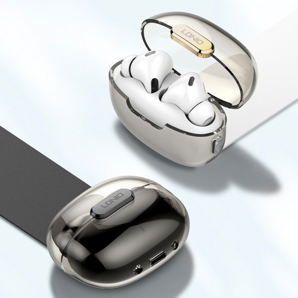 LDNIO earphones με θήκη φόρτισης T02, True Wireless, HiFi, λευκά - Ακουστικά - Bluetooth