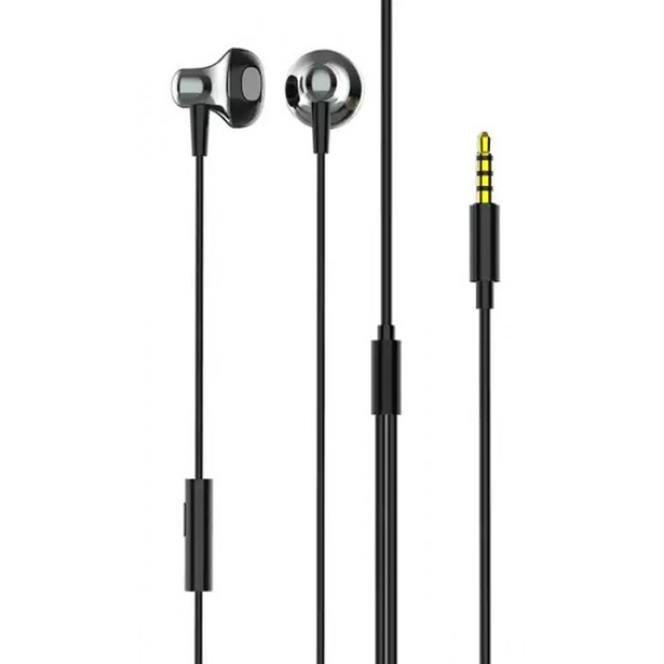 LDNIO earphones με μικρόφωνο HP08, 3.5mm, 1.2m, γκρι - Ακουστικά - Bluetooth