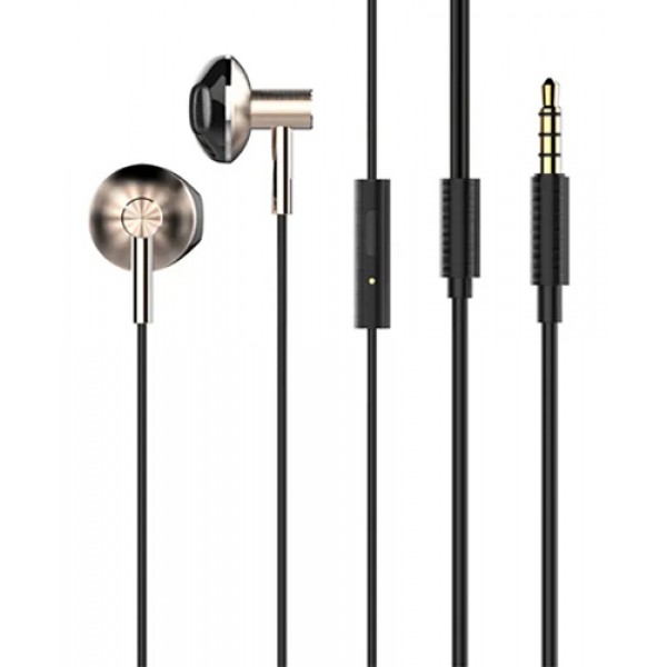 LDNIO earphones με μικρόφωνο HP09, 3.5mm, 1.2m, ροζ χρυσό - Ακουστικά - Bluetooth