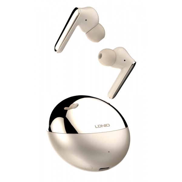 LDNIO earphones με θήκη φόρτισης T01, True Wireless, HiFi, χρυσά - Ακουστικά - Bluetooth