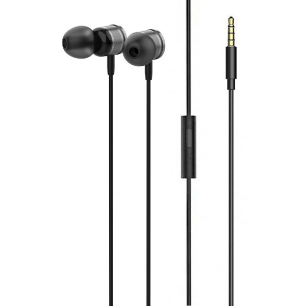 LDNIO earphones με μικρόφωνο HP04, 3.5mm, 1.2m, γκρι - Ακουστικά - Bluetooth