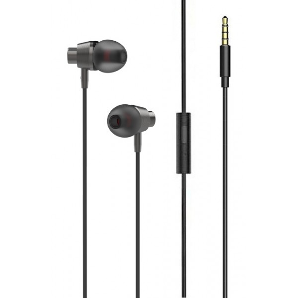 LDNIO earphones με μικρόφωνο HP05, 3.5mm, 1.2m, γκρι - Ακουστικά - Bluetooth
