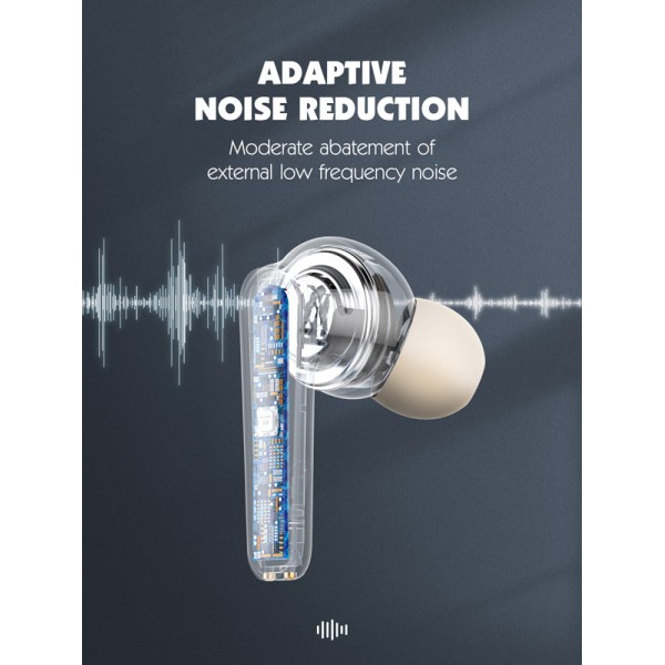 LDNIO earphones με θήκη φόρτισης T01, True Wireless, HiFi, Φ10mm, χρυσά