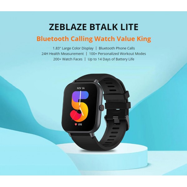 ZEBLAZE smartwatch Btalk Lite, heart rate, 1.83" TFT, IP68, μαύρο - Smartwatches