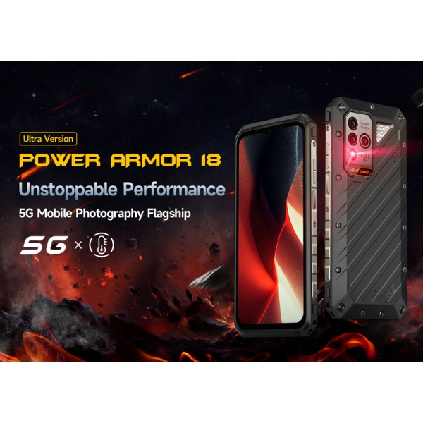 ULEFONE smartphone Power Armor 18 Ultra, 5G, 6.58", 12/512GB, μαύρο - Smartphones