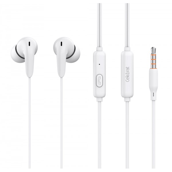CELEBRAT earphones με μικρόφωνο G26, 3.5mm, 1.2m, λευκά - Ακουστικά - Bluetooth