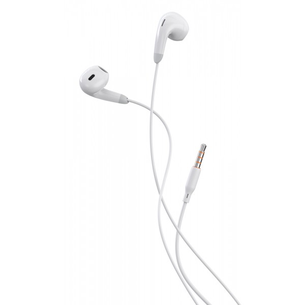 CELEBRAT earphones με μικρόφωνο G27, 3.5mm σύνδεση, Φ14mm, 1.2m, λευκά