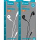CELEBRAT earphones με μικρόφωνο G27, 3.5mm σύνδεση, Φ14mm, 1.2m, λευκά
