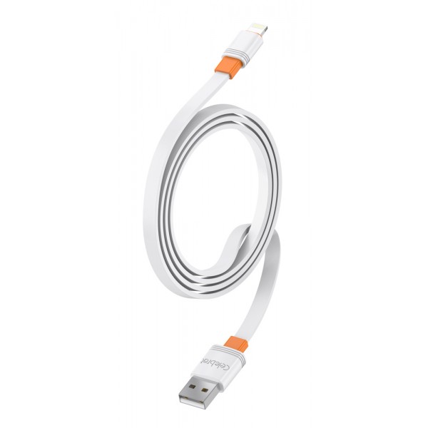CELEBRAT καλώδιο Lightning σε USB CB-33L, flat, 2.4A, 1m, λευκό