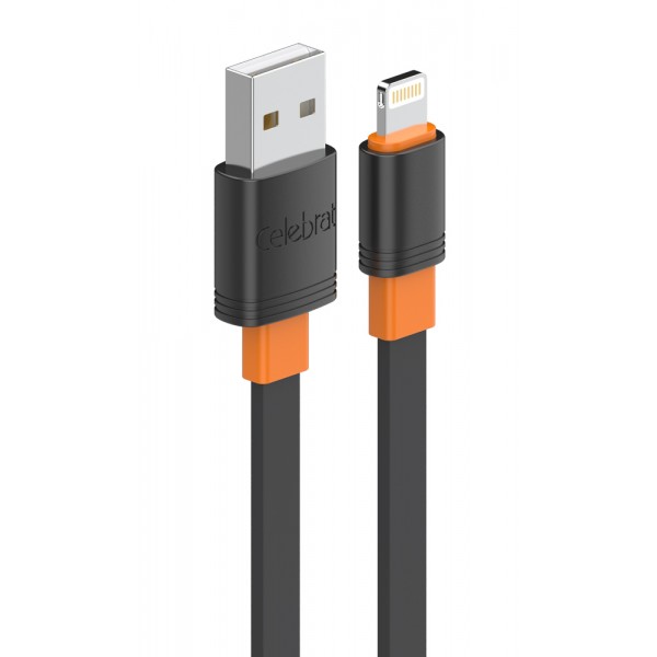 CELEBRAT καλώδιο Lightning σε USB CB-33L, flat, 2.4A, 1m, μαύρο - USB