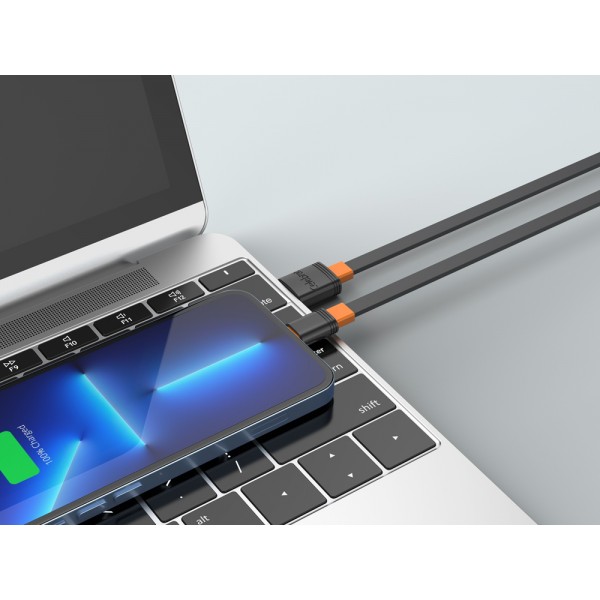 CELEBRAT καλώδιο USB-C σε USB CB-33C, flat, 3A, 1m, μαύρο - CELEBRAT