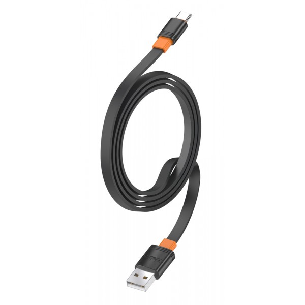 CELEBRAT καλώδιο USB-C σε USB CB-33C, flat, 3A, 1m, μαύρο