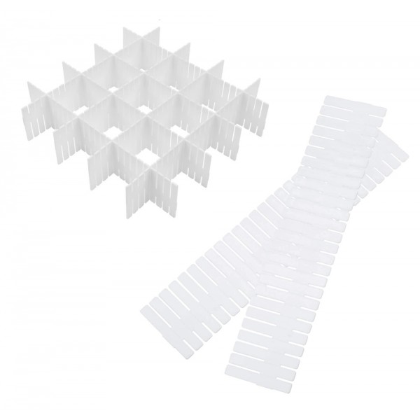 Πλαστικά διαχωριστικά συρταριών AG126H, λευκό, 5τμχ - Οργάνωση Χώρου