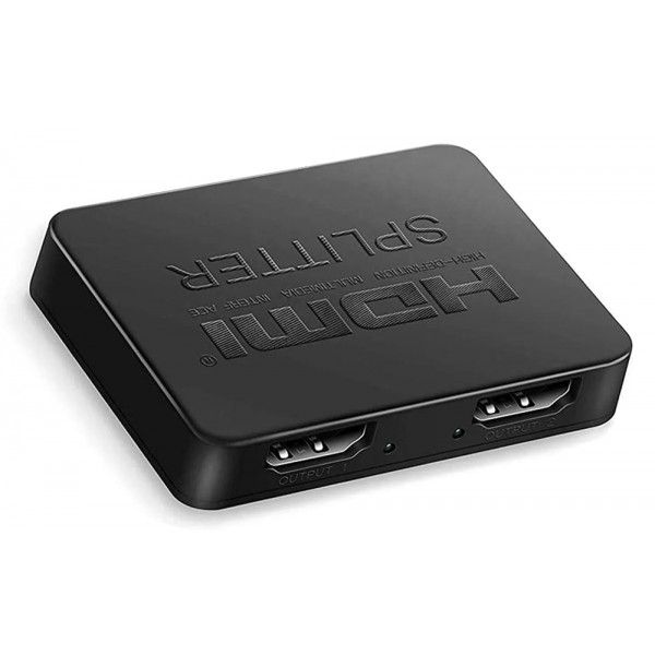 POWERTECH HDMI splitter CAB-H156, 1-in σε 2-out, 4K/30Hz, HDR/HDCP, μαύρο - KVM - Splitter - Switch