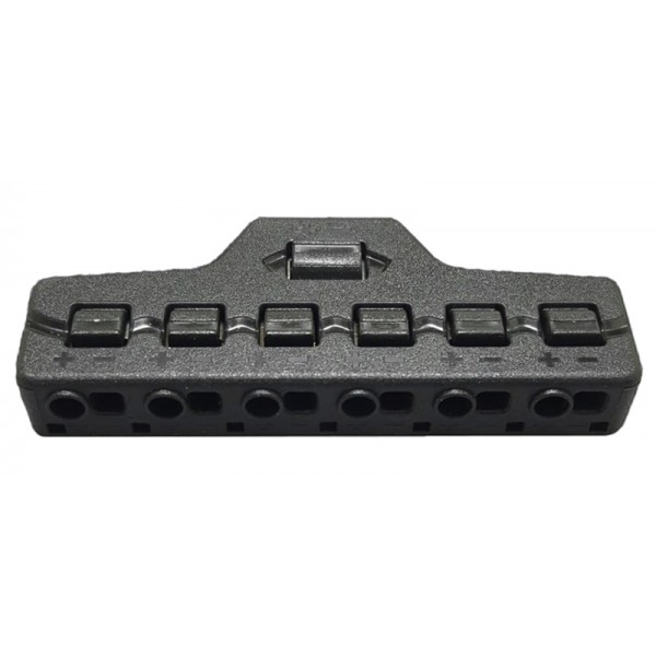 Splitter block TOOL-0095 για LED καλωδιοταινίες, 6-port, μαύρο - UNBRANDED