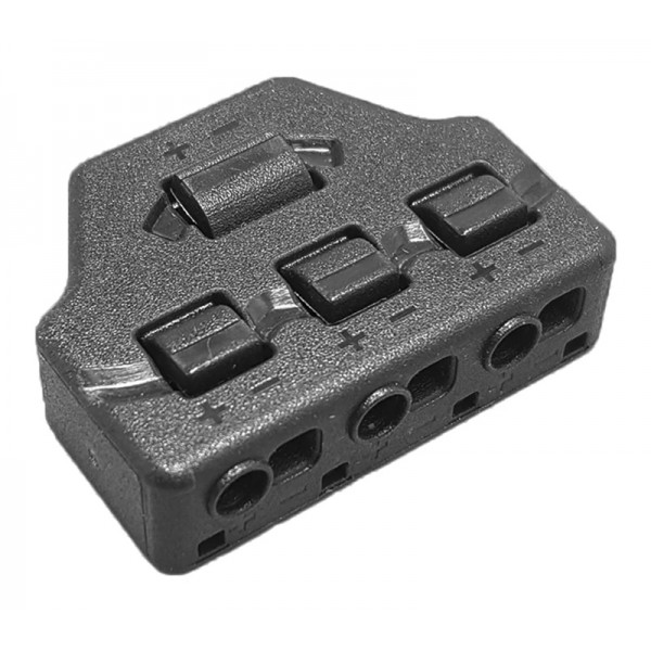 Splitter block TOOL-0096 για LED καλωδιοταινίες, 3-port, μαύρο