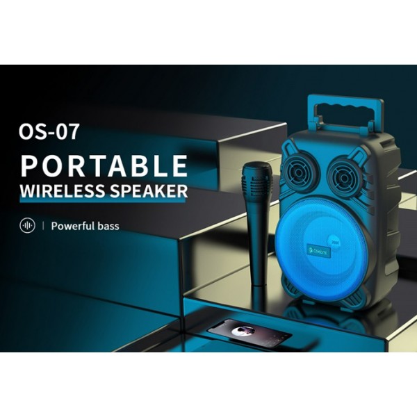 CELEBRAT φορητό ηχείο OS-07 με μικρόφωνο, 5W, 1200mAh, Bluetooth, μπλε - 