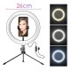 APEXEL φωτιστικό δαχτυλίδι LED APL-FL10JJ13Y με μίνι τρίποδα, Φ26cm