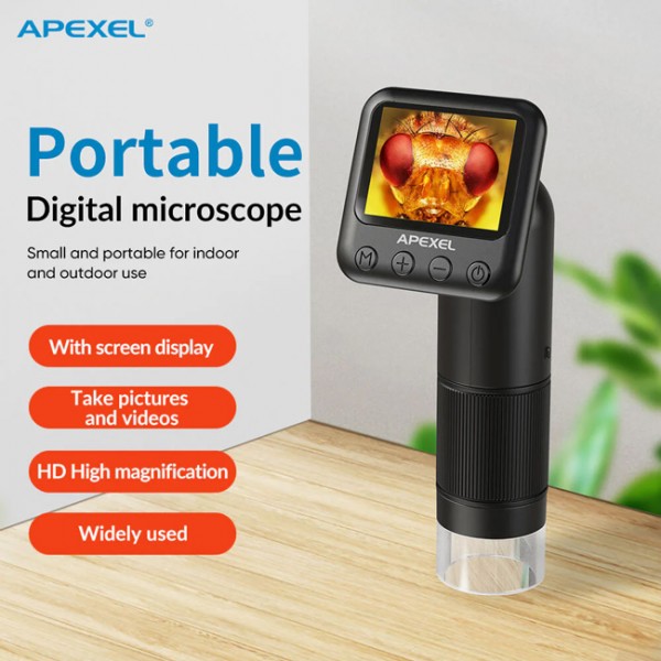 APEXEL ψηφιακό μικροσκόπιο APL-MS008, 400x-800x, LED, 720p/2MP - APEXEL
