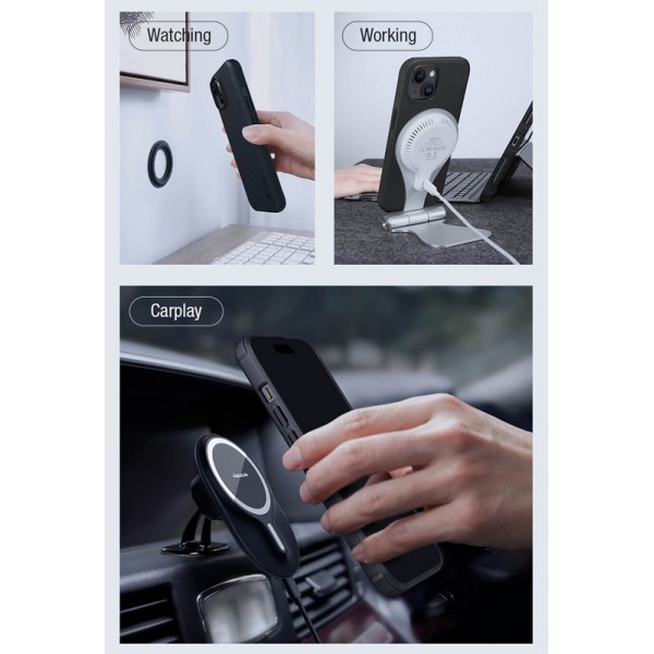 NILLKIN θήκη Super Frosted Shield Pro Magnetic για iPhone 15, μπλε - NILLKIN