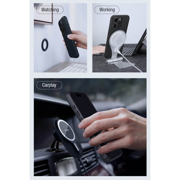 NILLKIN θήκη Super Frosted Shield Pro Magnetic, iPhone 15 Pro, πράσινη - NILLKIN