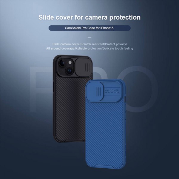 NILLKIN θήκη CamShield Pro για iPhone 15, μπλε - NILLKIN