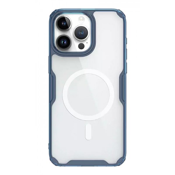 NILLKIN θήκη Nature Pro Magnetic για iPhone 15 Pro Max, διάφανη-μπλε - NILLKIN