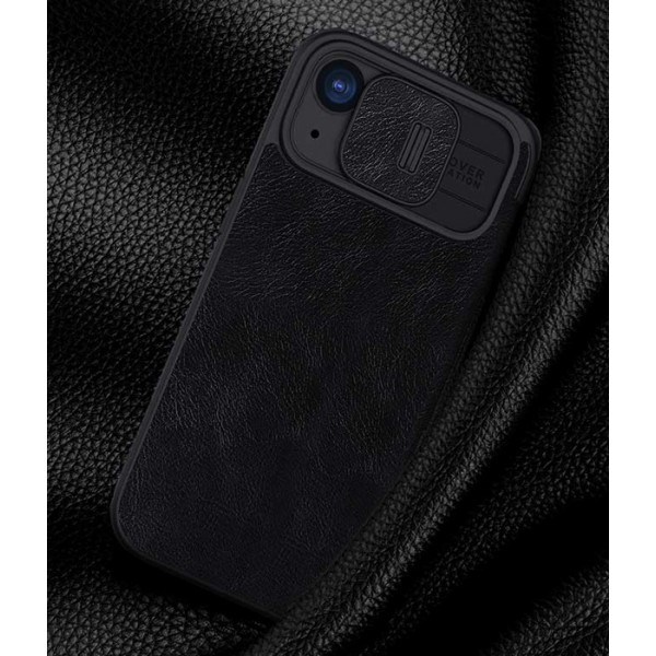 NILLKIN θήκη Qin Pro για iPhone 15 Plus, δερμάτινη, μαύρη - NILLKIN