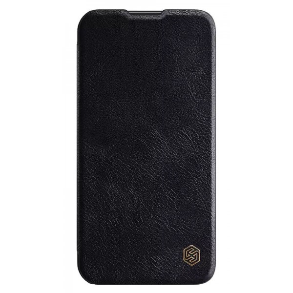 NILLKIN θήκη Qin Pro για iPhone 15 Plus, δερμάτινη, μαύρη - NILLKIN