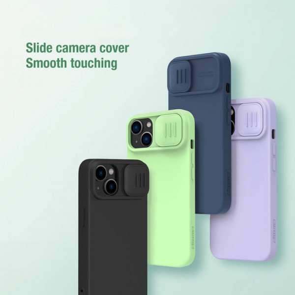 NILLKIN θήκη CamShield Silky Silicone για iPhone 15 Plus, μπλε - NILLKIN
